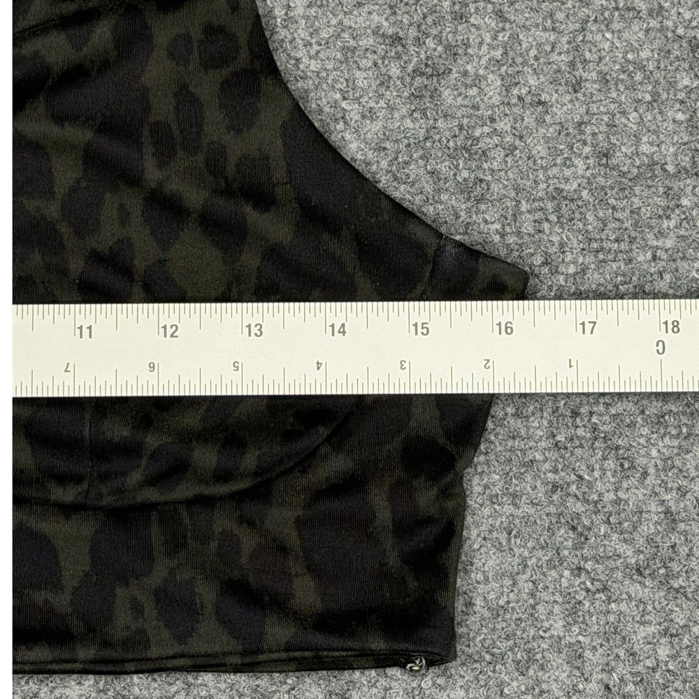 Victoria's Secret Sports Bra Large Green Leopard Print Cutout V-Neck Yoga - Picture 5 of 5